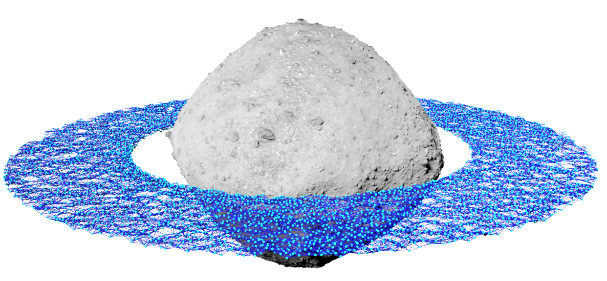 Bennu asteroid with cognitive ring representing AstroComputeics technology